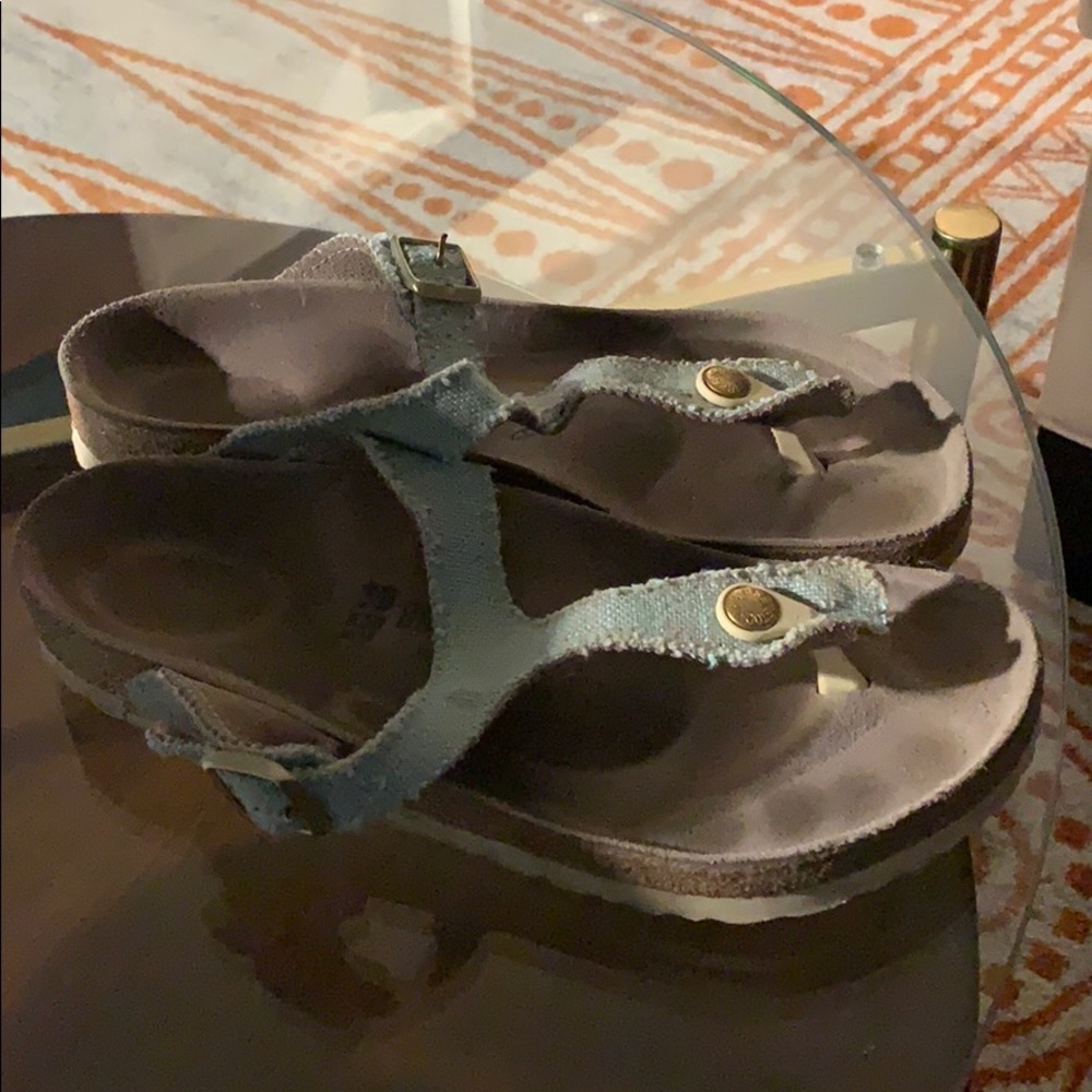 Birkenstock Gizeh Mint Linen